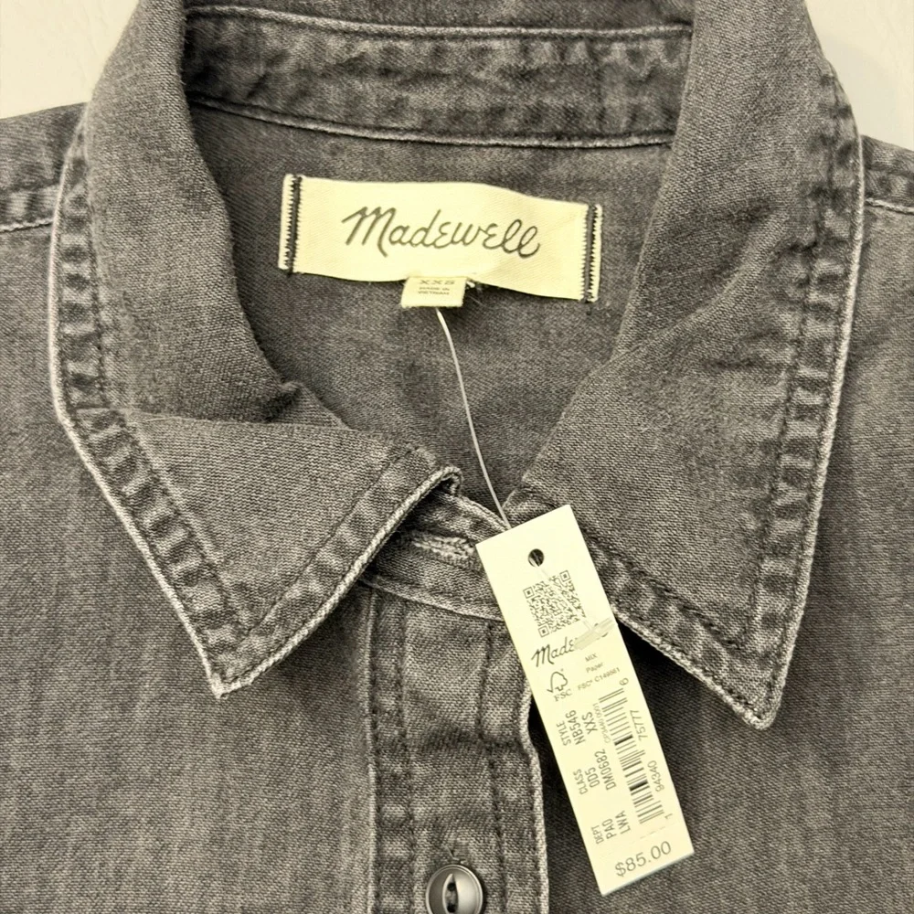 Madewell Denim black Washed Button Down Shirt Size‎ XXS